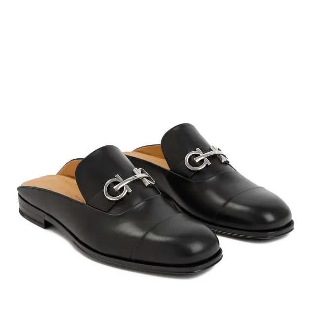 Salvatore Ferragamo Loafers & Ballerinas - Black Leather Gab Loafer - Gr. 6 - in Schwarz - für Damen