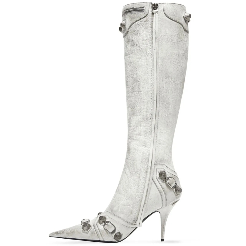 Balenciaga Stiefel Cagole H90 Boots - Leather - White White