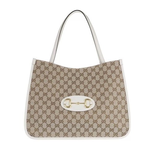 Gucci Horsebit 1955 Shopping Bag Leather Beige/Ecru Shoppingväska