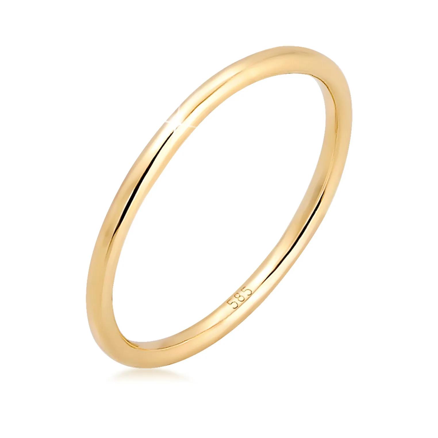 Elli Ringe - Ring Bandring Ehering Trauring Hochzeit 585er Gelb - Gr. 52 MM - in Gold - für Damen