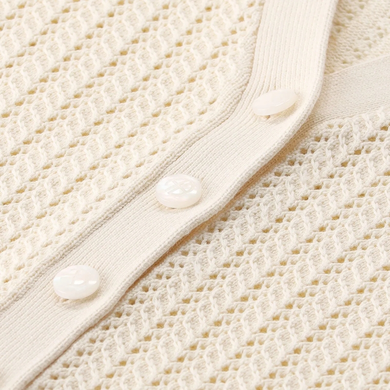 Anine Bing Strickjacke Kurzarm Cardigan weiß(Image 3)