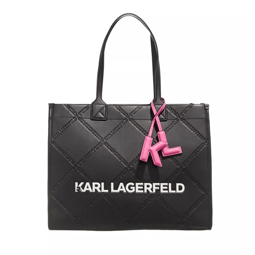 Karl Lagerfeld Skuare Embossed Lg Tote Black Rymlig shoppingväska