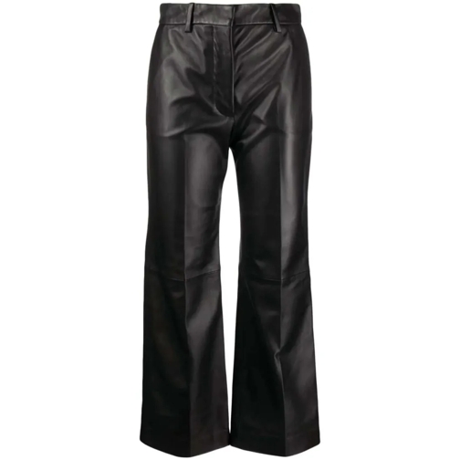 Joseph  Talia Leather Cropped Trousers Black