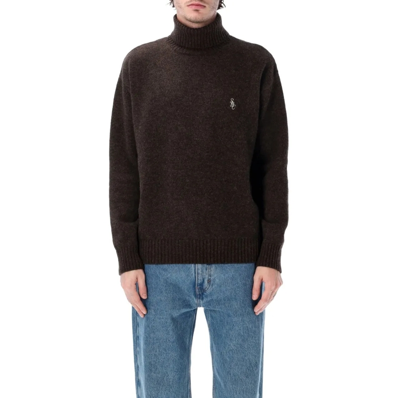 Sporty And Rich Rollkragenpullover Wool Turtleneck - Chocolate Black