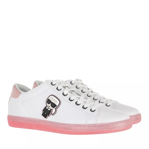 Karl Lagerfeld KUPSOLE II Karl Ikonic Lo Lace White Lthr w/Pink Low-Top Sneaker