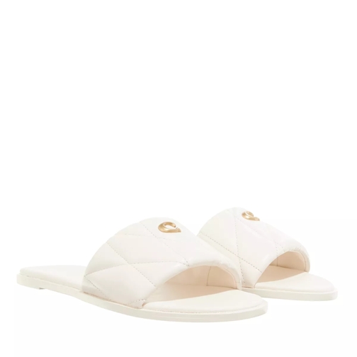 Coach Holly Quilted Slide Leather Chalk Slipper