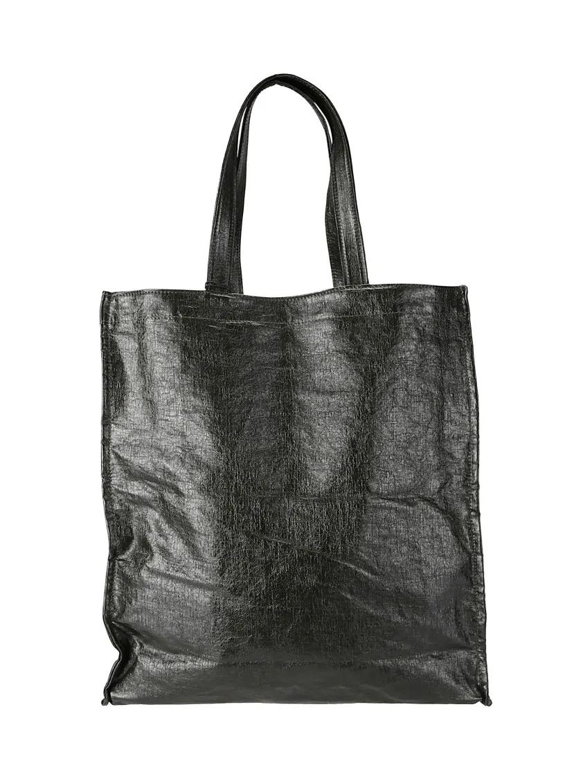 Uma Wang Totes & shoppers Spacious Black Canvas Shoulder Bag in groen