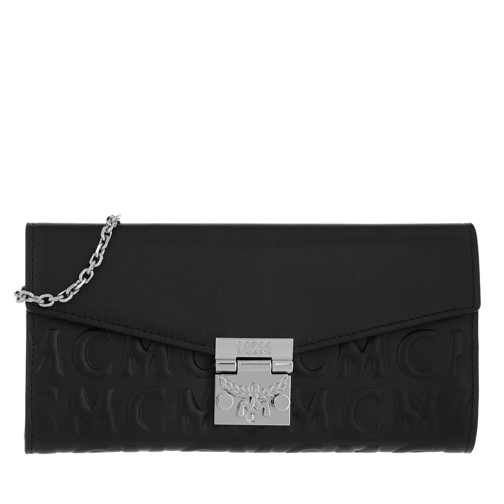 MCM Large Patricia Wallet Leather Black Tri-Fold Wallet