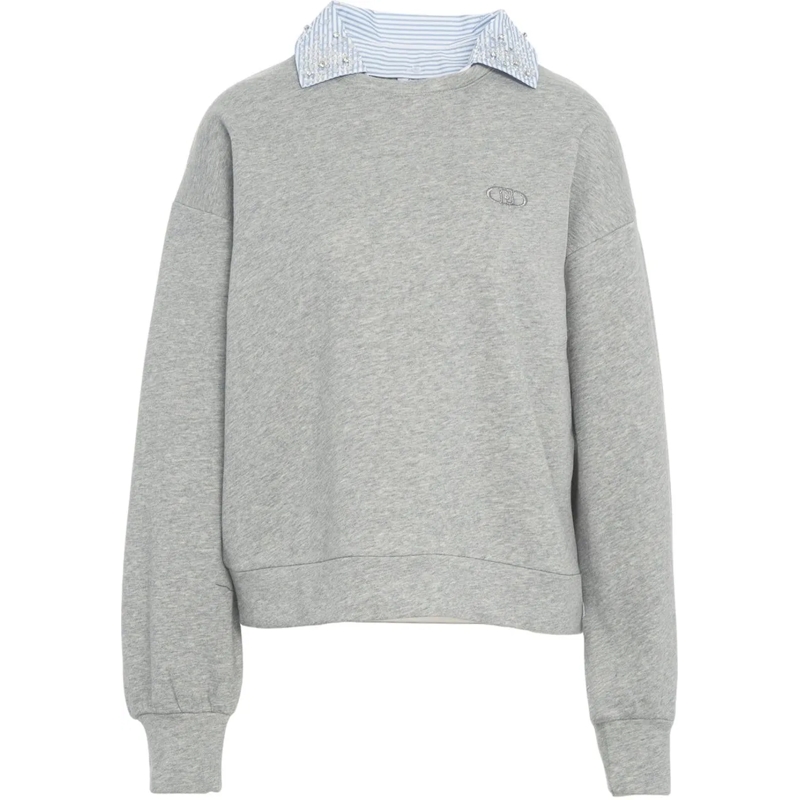 LIU JO  Sweatshirt with shirt collar grau