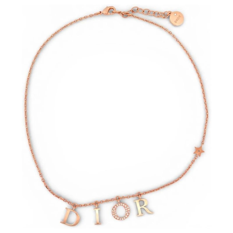 Christian Dior Mittellange Halskette NEUE DIOR CHARMS BUCHSTABENHÃ„NGER N1308DVOCY12PU  gold