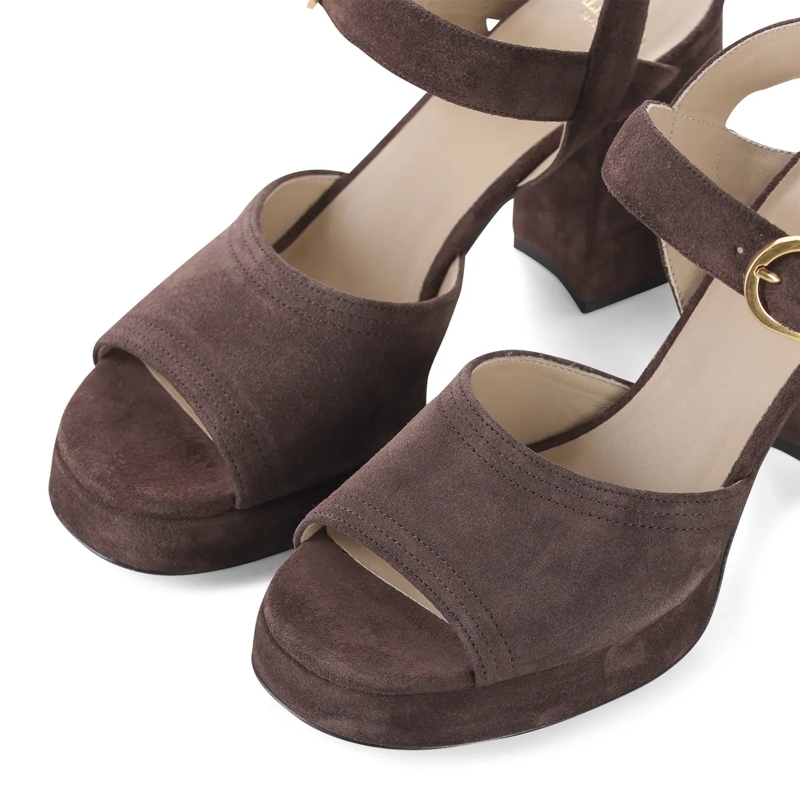 Valentino Garavani Schnürschuhe Pumps aus Veloursleder braun(Image 3)