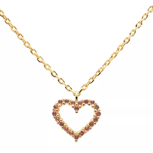 PDPAOLA Necklace Heart Lavender/Yellow Gold Kurze Halskette