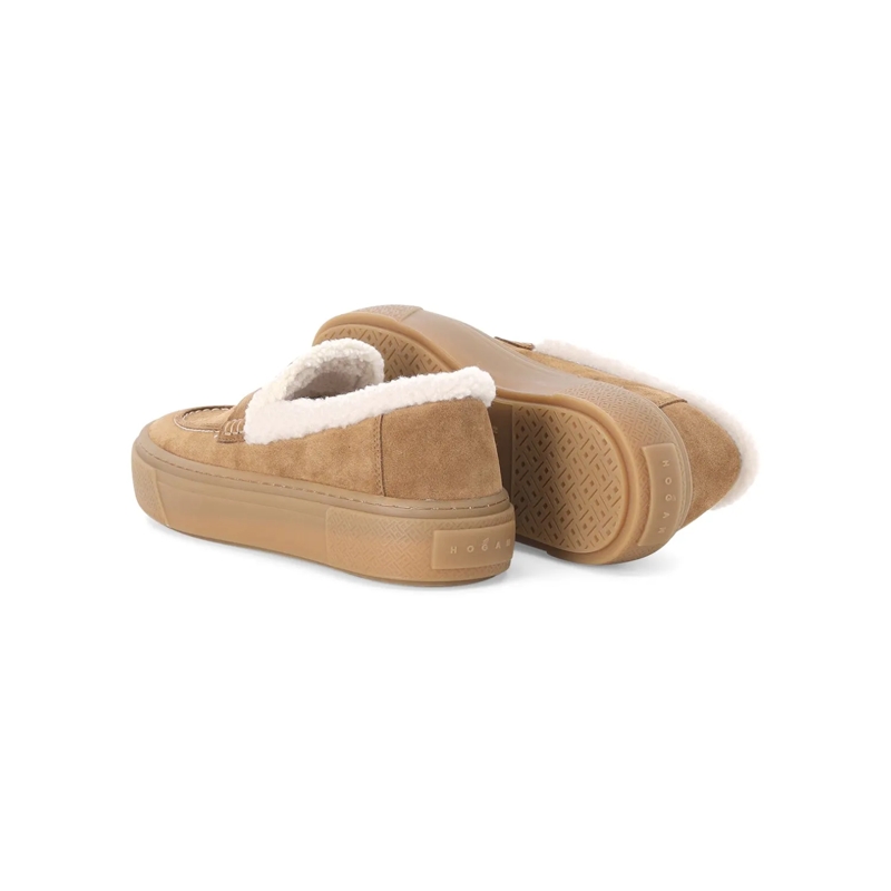 Hogan Schnürschuhe Mokassins mit Lammfell braun(Image 3)