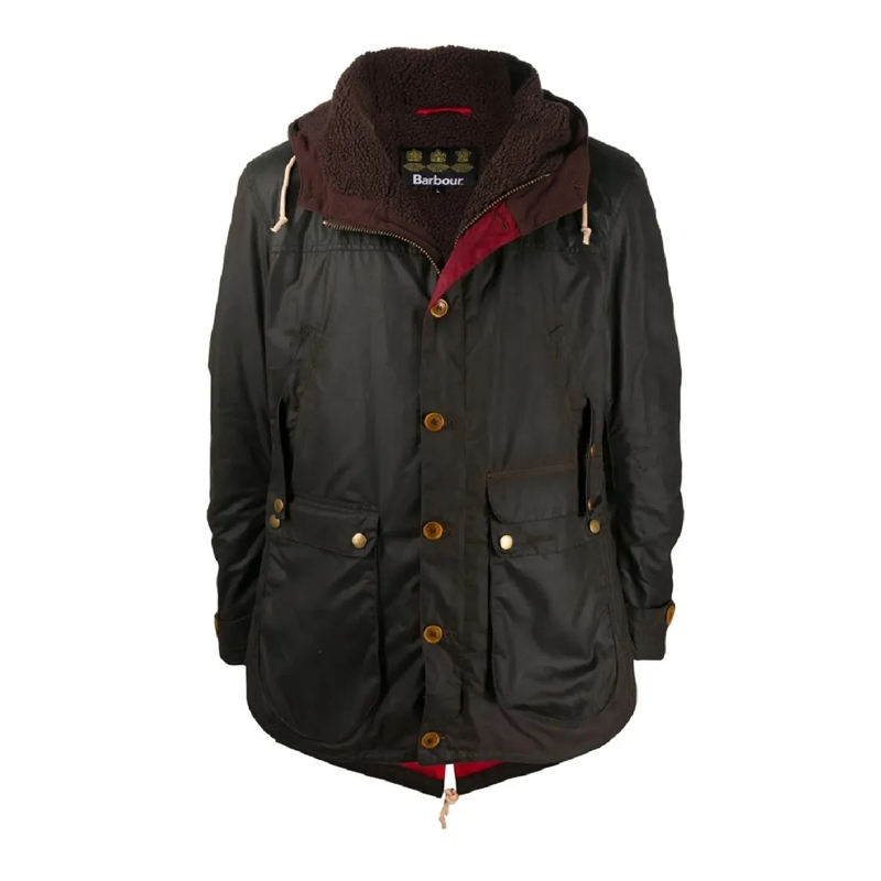 Barbour Parka Durable Black Waxed Cotton Game Parka Black