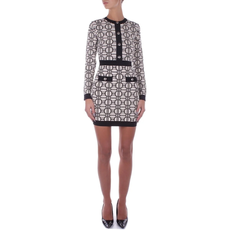 Elisabetta Franchi Robe midi Dresses Burro Nero schwarz