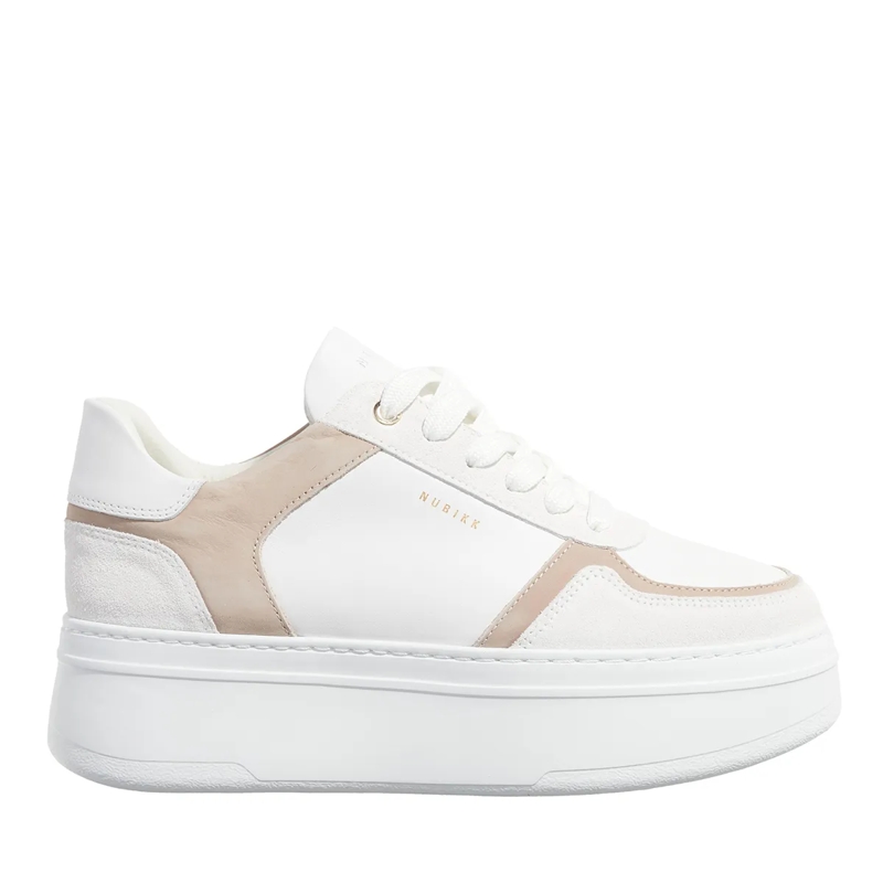 Nubikk Low-Top-Sneaker Bayou Platform White Leather Taupe