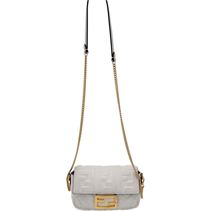 Fendi Tote Fendi Baguette Chain Mini - Off White weiß (Image 3)