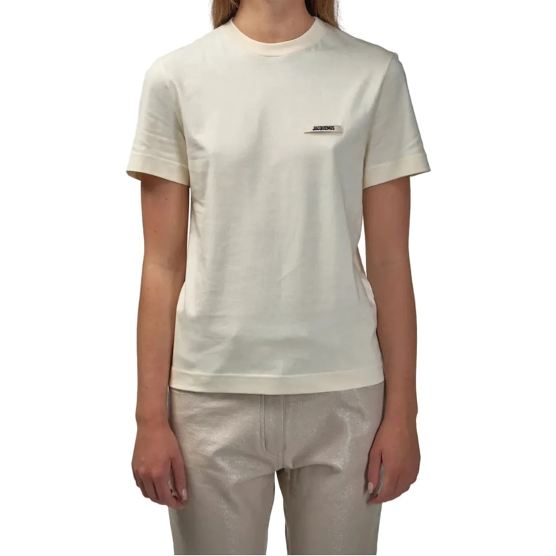 Jacquemus T-Shirt LE TSHIRT GROS GRAIN MC LIGHT BEIGE 2 beige