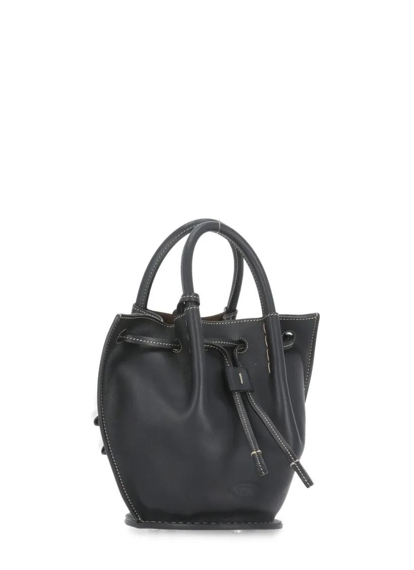 TOD'S Totes & shoppers Black Leather Bag in zwart