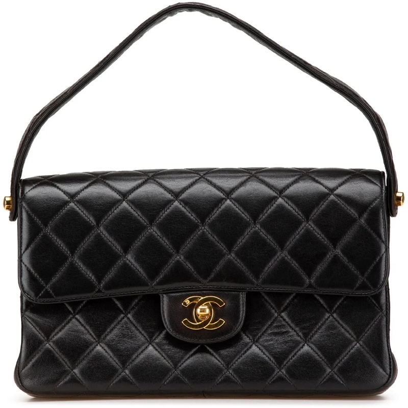 Chanel Fourre-tout Quilted Lambskin Double Sided Flap schwarz