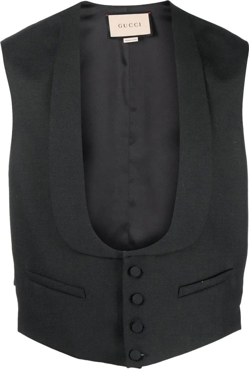 Thumbnail - Gucci - Wool Formal Vest Gilet - Größe 50 - schwarz