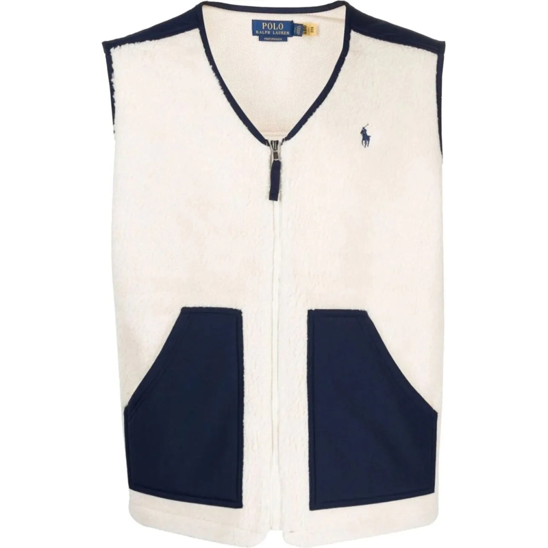Ralph Lauren Donsjas Hi-pile Fleece Vest Jacket beige