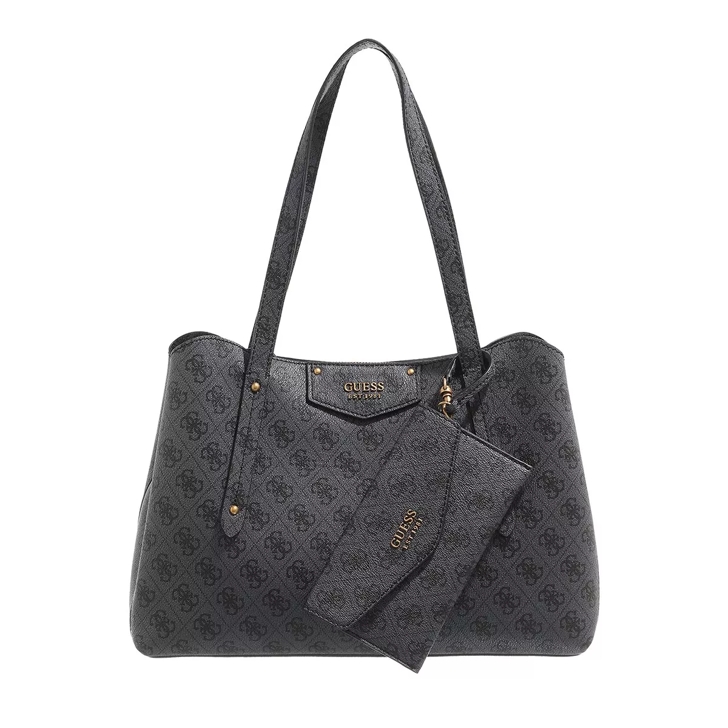 Guess Eco Brenton Girlfriend Satchel Coal Logo | Tote