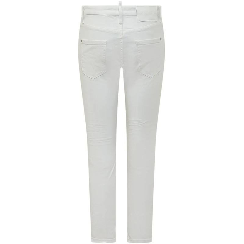 Dsquared2 Slim-Fit-Jeans Jeans Teddy Cinque Tasche con Chiusura a Bottone e weiß(Image 2)