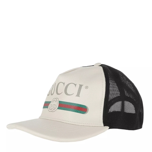 Gucci Gucci Print Baseball Hat Leather White/Black Baseball Cap