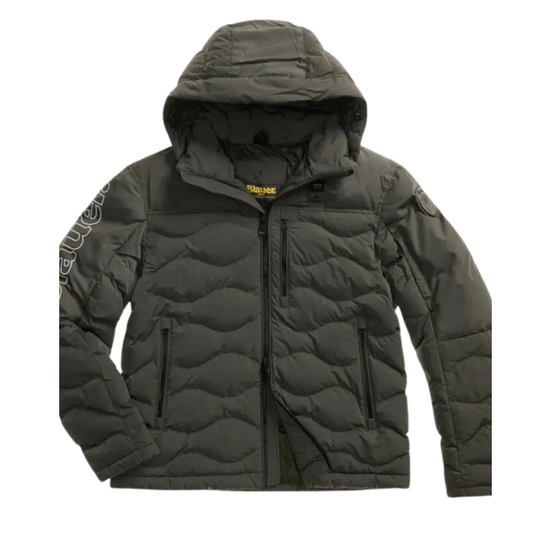 Blauer Daunenjacke Usa Ferwood Crinkle-Effect Jacket Green