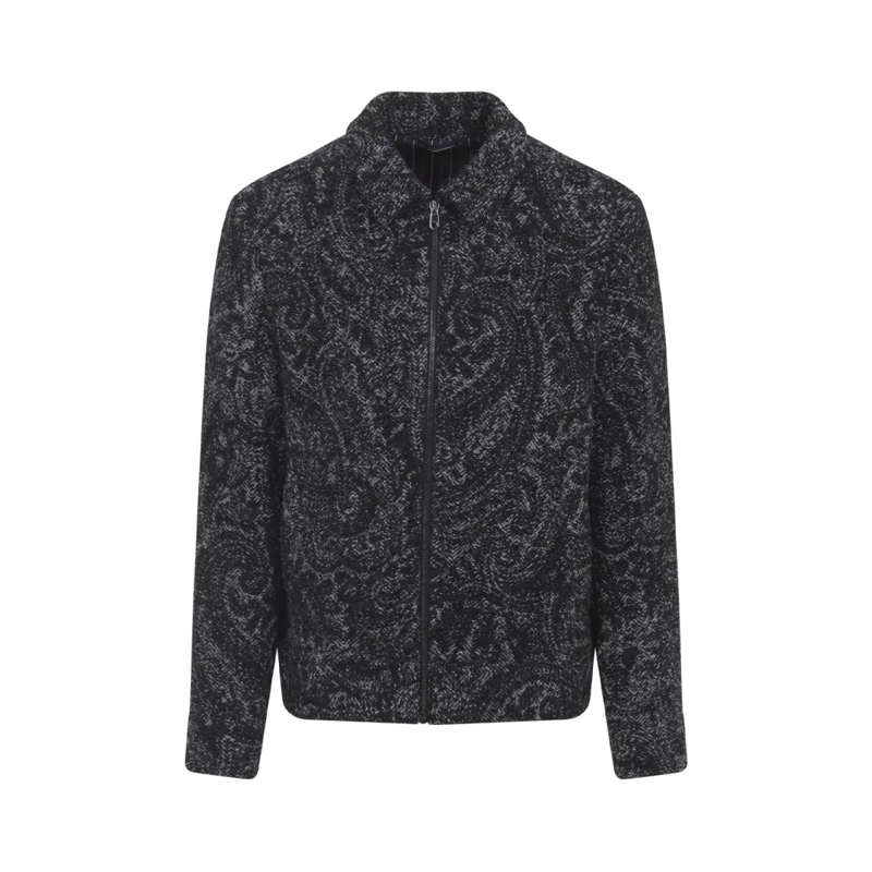 Etro  Paisley Pattern Wool Blend Jacket With Tailored Fi Grey