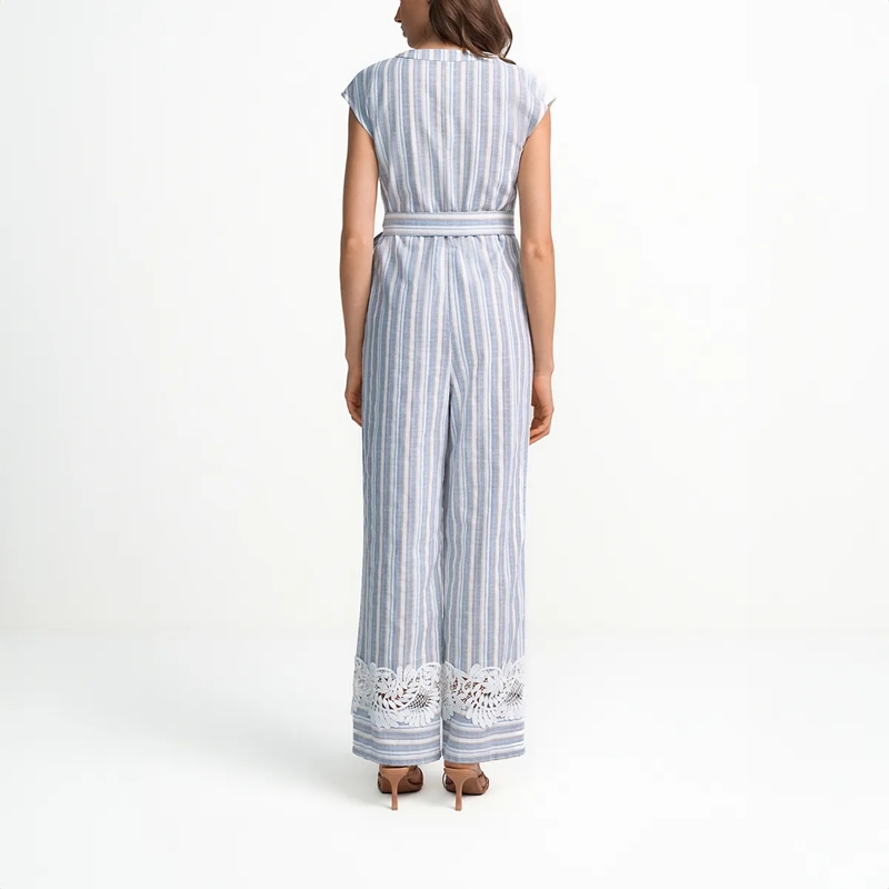Claire Luise Jumpsuit Gestreifter Jumpsuit blau (Image 4)