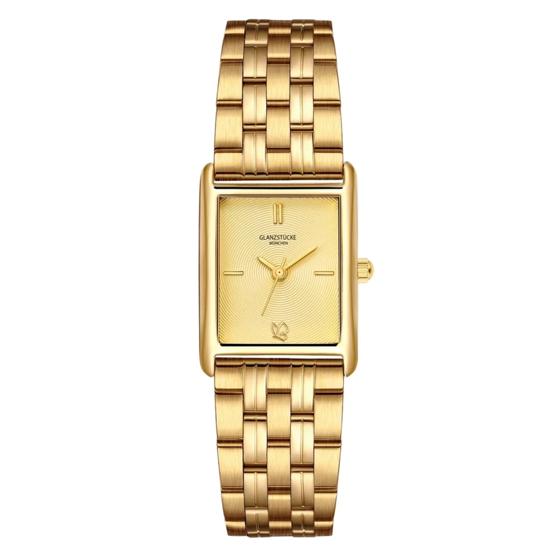 Glanzstücke München Automatikuhr Damen Armbanduhr Edelstahl gold