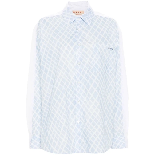 Marni Landscapes Poplin Shirt White/Blue Blue Skjortor