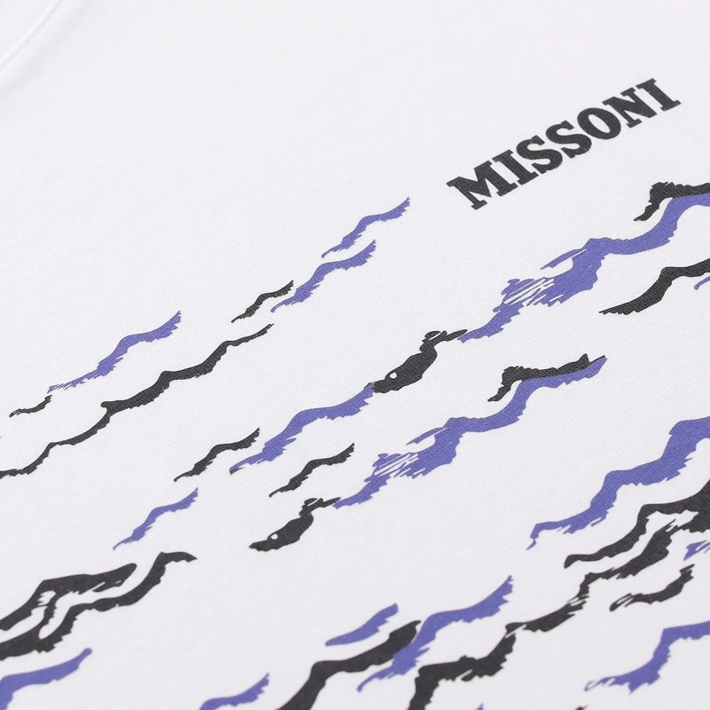 Missoni T-shirt Multicolor Wave Print T-Shirt White(Image 6)