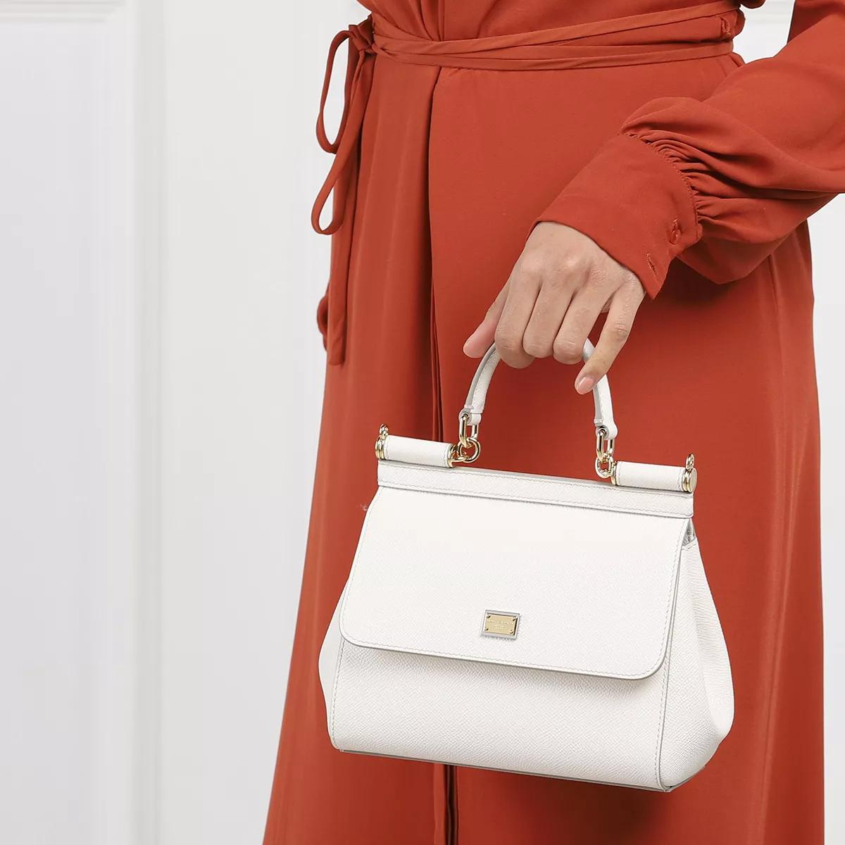 Dolce&Gabbana Small Sicily Bag Dauphine Leather White