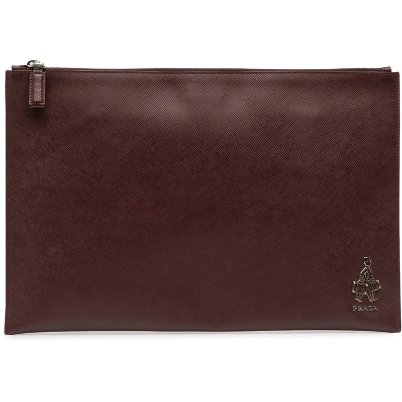 Prada Clutch Saffiano Lux Zip Clutch rot