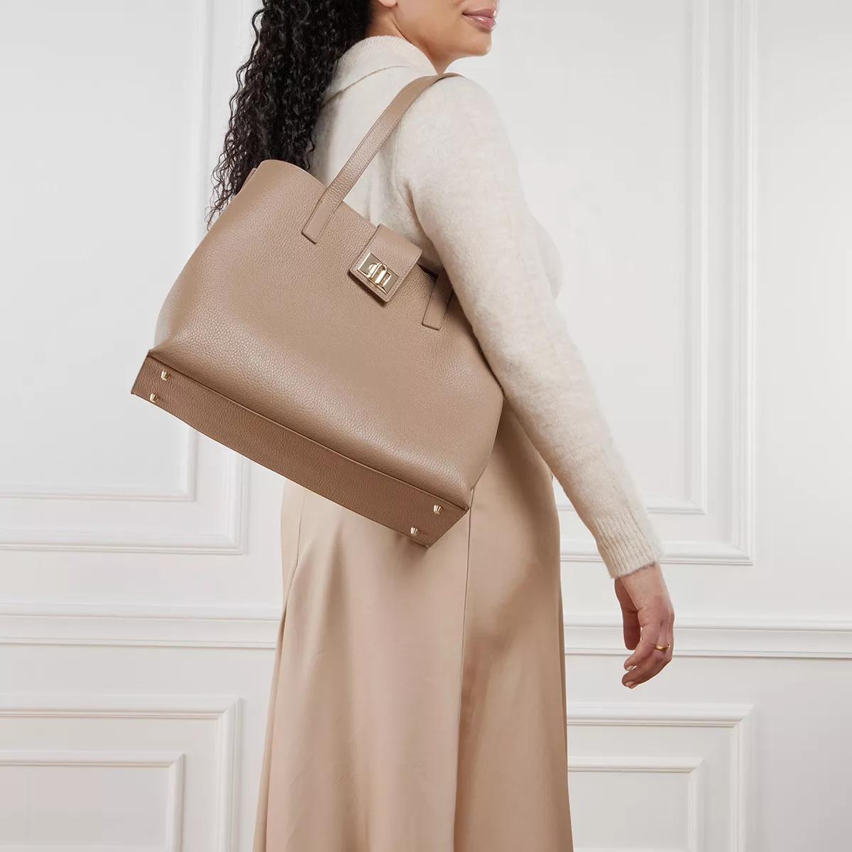 Furla Elegante Tote Tas met Drukknopen Beige Dames