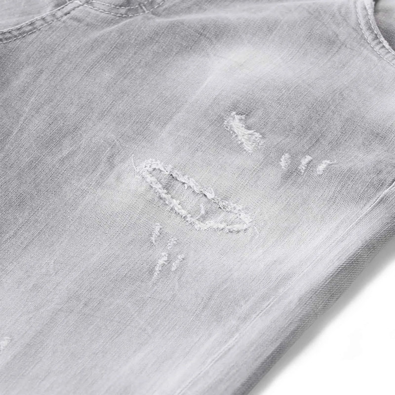 Dsquared2 Jeans Slim Fit Light Grey Distressed Jeans With Tapered  White(Image 6)