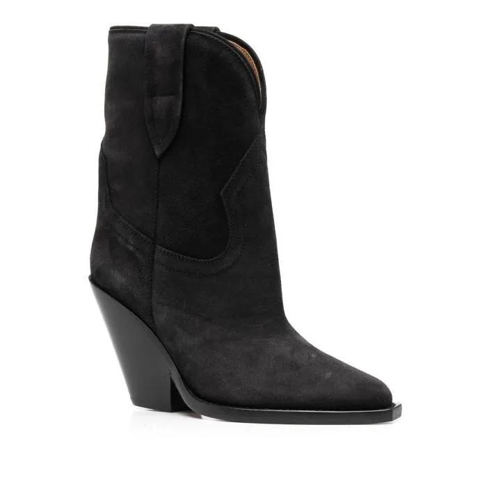 Thumbnail - Isabel Marant Stiefel - Pointed-Toe Suede Boots - Gr. 37 (EU) - in Schwarz - für Damen