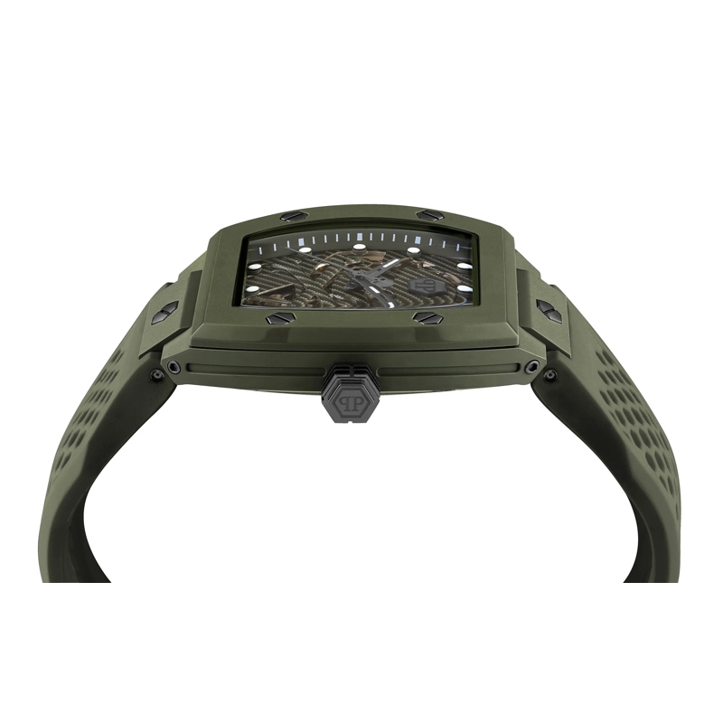 Philipp Plein Quarzuhr Analoge Quarzuhr The Skeleton Ecoceramic grün(Image 2)