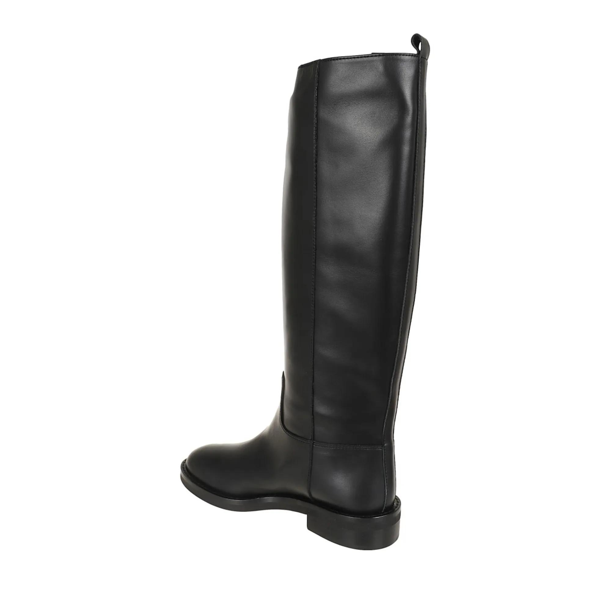 Via Roma 15 Boots Knee-High Boot With Metal Plaque in zwart