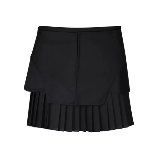 Andreadamo Pleated Details Mini Skirt Black 