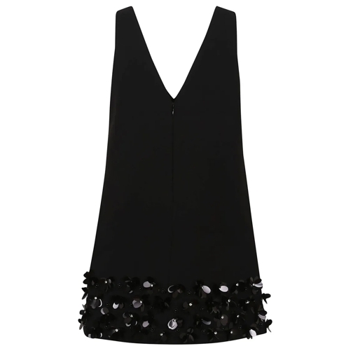 Self Portrait Mini robes Black Crepe 3D Sequin Mini Dress Black (Image 2)