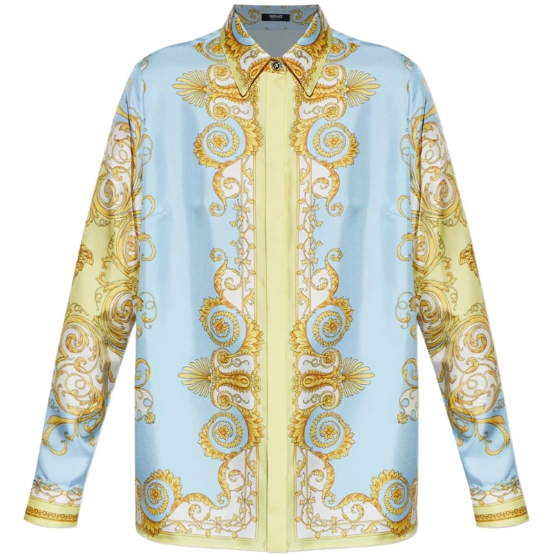 Versace Bluse Shirts Clear Blue blau