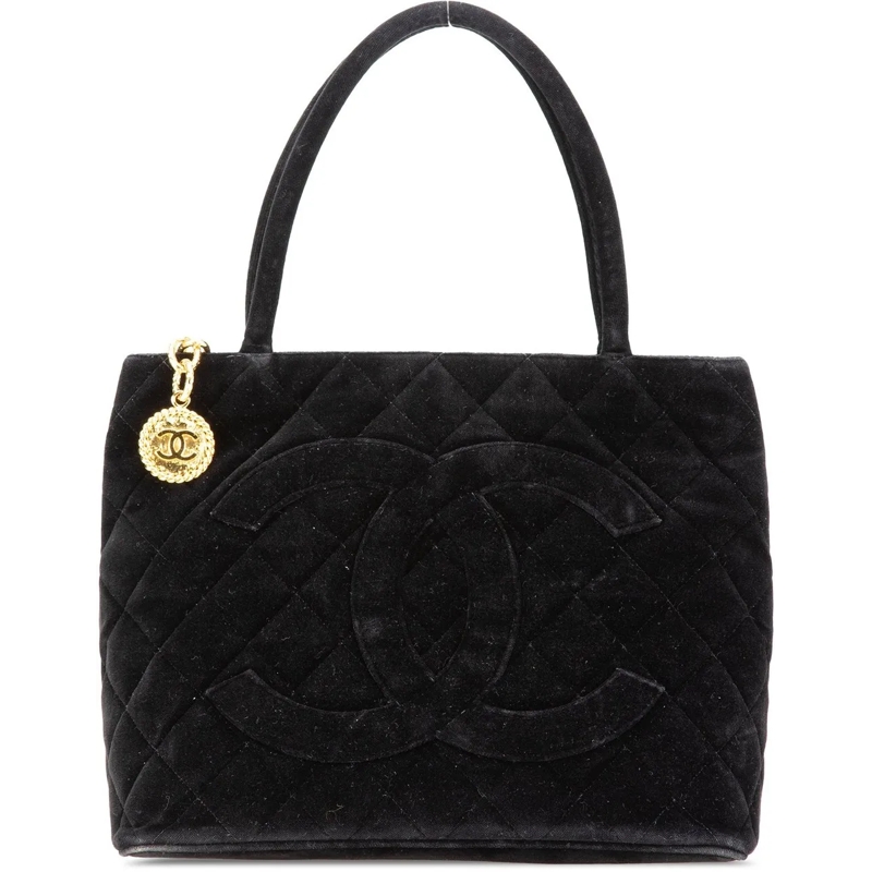 Chanel Fourre-tout Velvet Medallion Tote schwarz