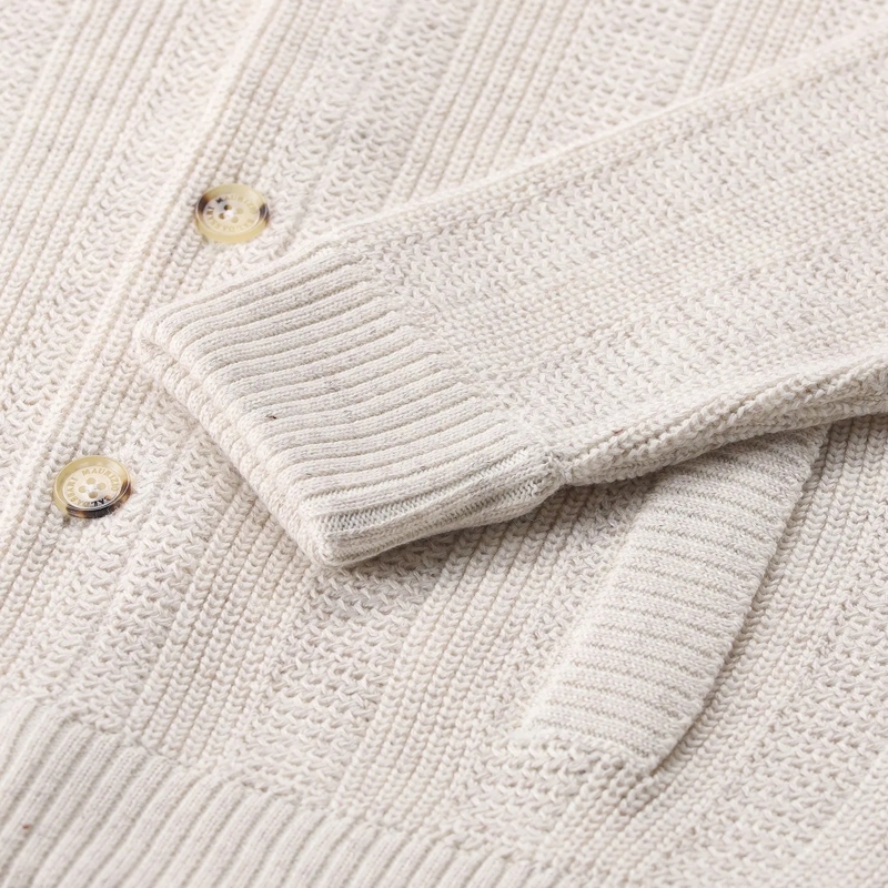 Maurizio Baldassari Overhemd Strickjacke aus Leinenmix weiß(Image 5)