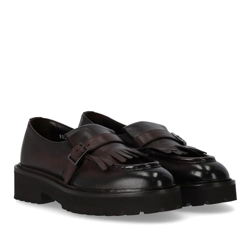 Doucal's DOUCAL'S DECO' DUNKLEBRAUNER LOAFER MIT FRANSE schwarz Mocassin