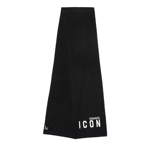 Dsquared2 Icon Scarf Black White Wollen Sjaal