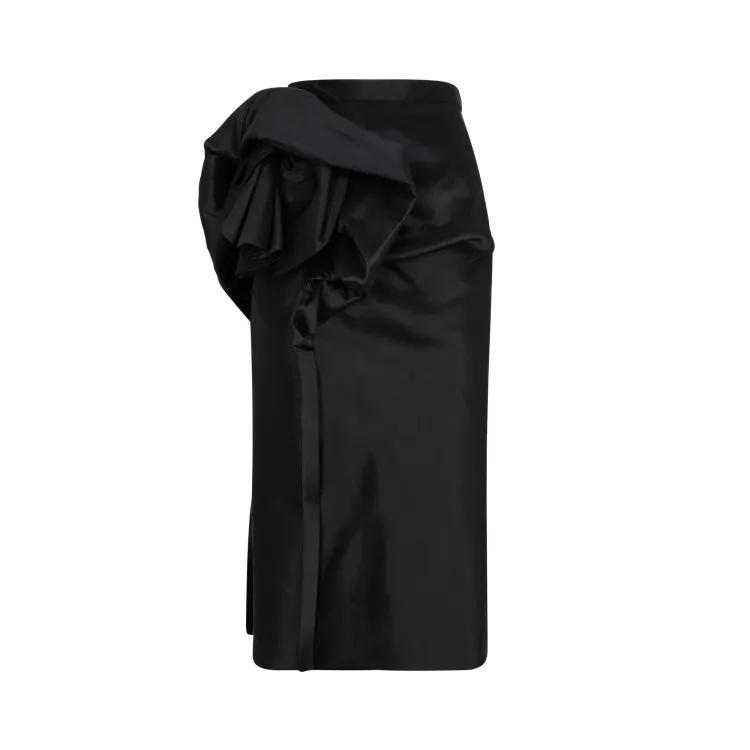 Maison Margiela - Black Draped Midi Skirt - Größe 38 - black